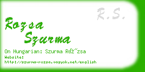rozsa szurma business card